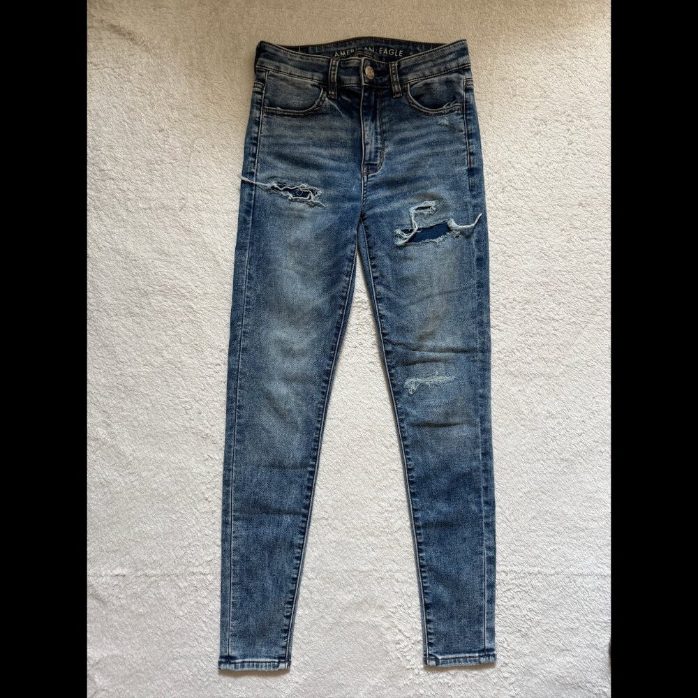 American Eagle Ripped Denim Skinny Jeans